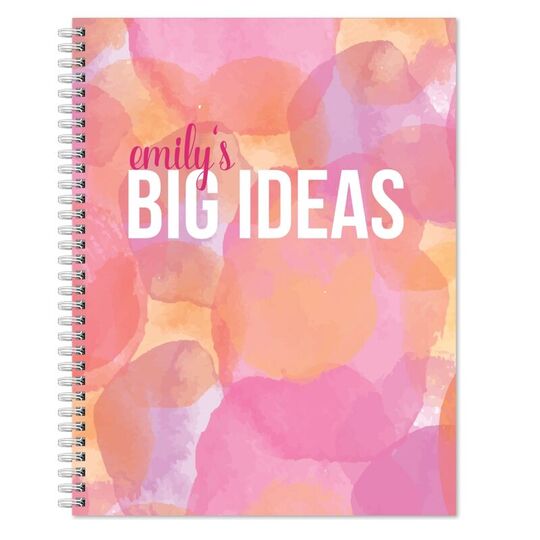 Pink and Orange Watercolor Spiral Notebook